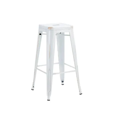 Tabouret métal blanc