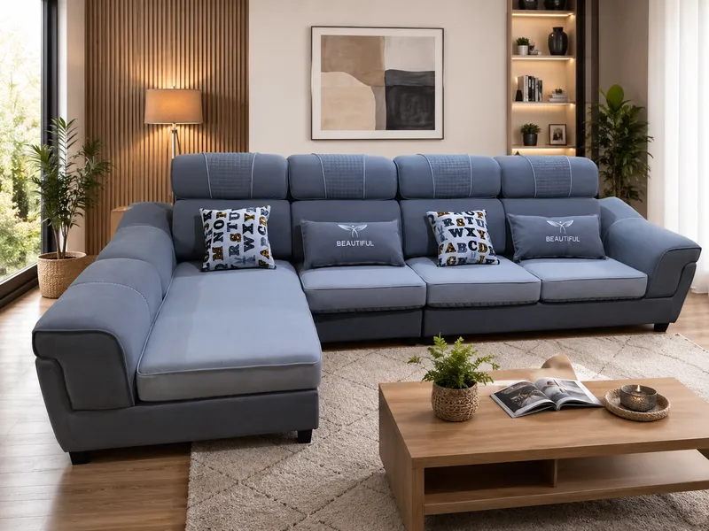 Salon de jardin d’angle – Canapé modulable 350×190 cm