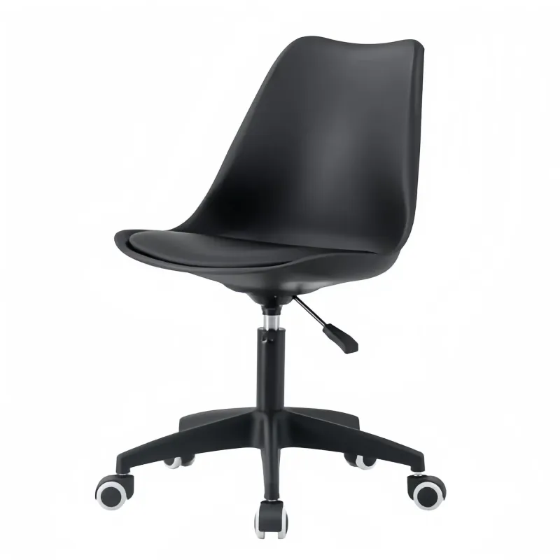 Chaise à roulettes noire – siège de bureau pivotant