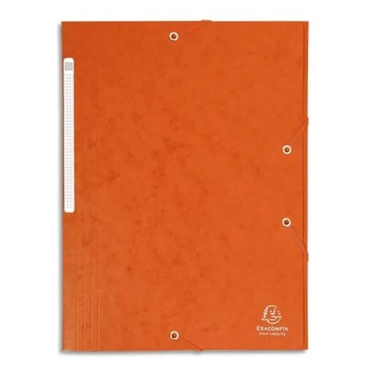 Chemise 3 rabats à élastiques avec étiquette, orange