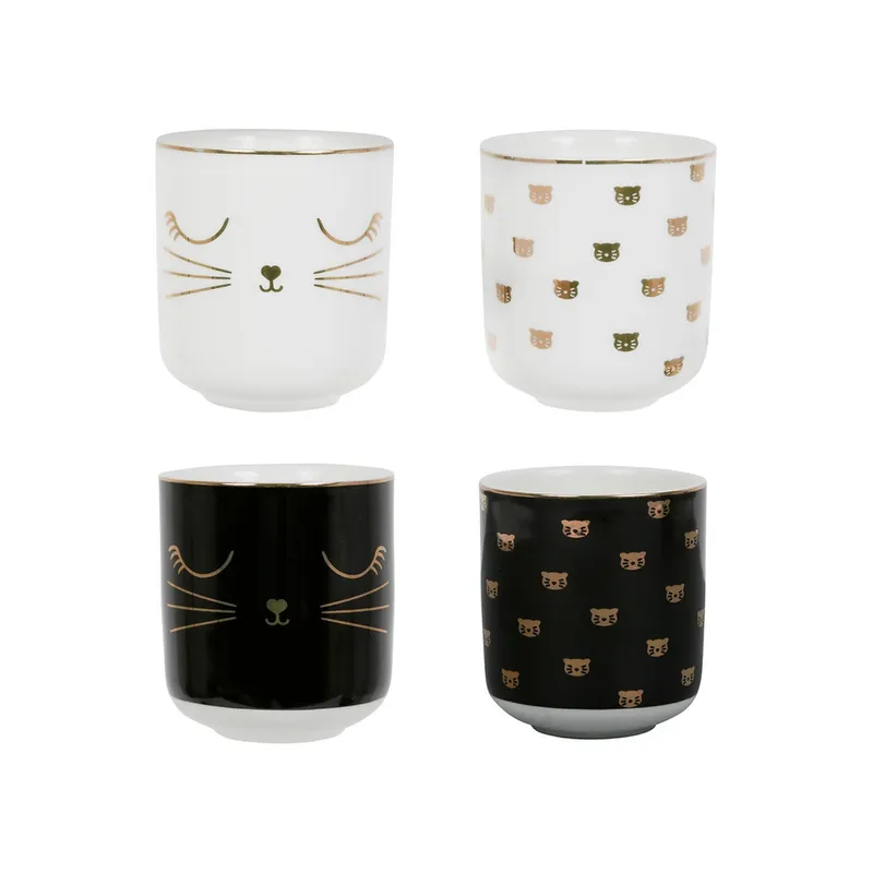 Gobelet X4 cof miaou n+bl 10CL
