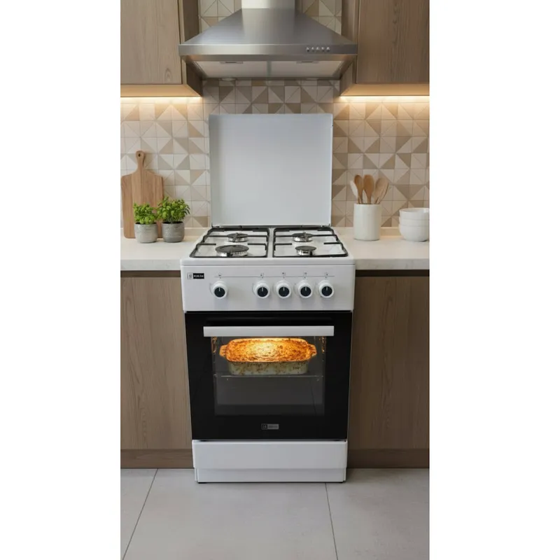 Gazinière 4 feux gaz + four gaz 50×50 cm Neolux blanche
