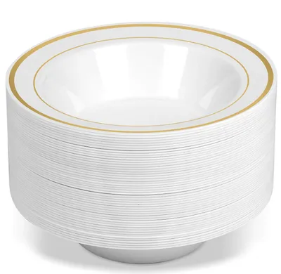 Bol plastique paquet de 6pces dore/rose gold