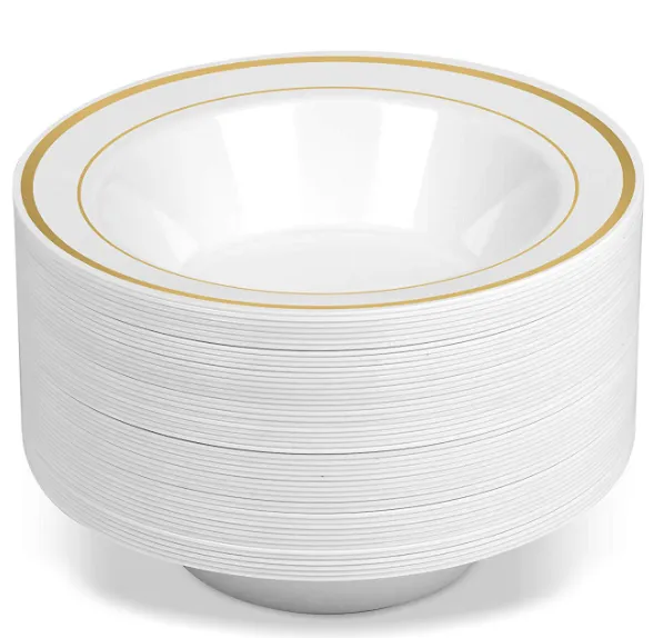 Lot de 6 bols en plastique doré ou rose gold