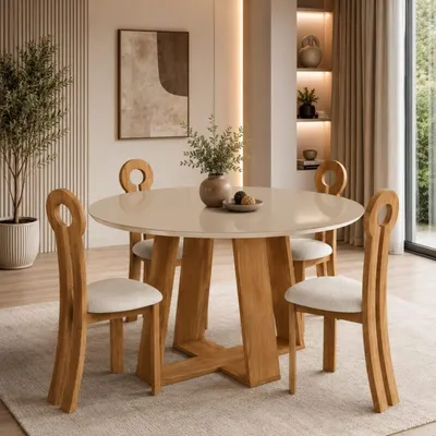 Table à manger ronde – plateau Ø 140 cm – TABLE-LINS-SC130-127