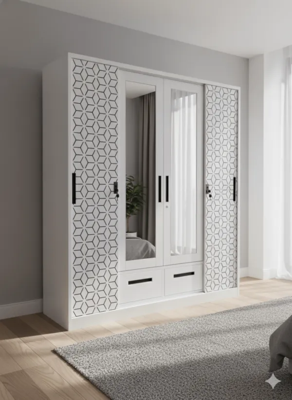 Armoire métal W004 4 portes coulissantes
