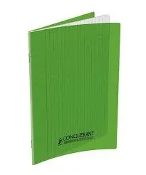 Cahier Conquérant A4 140 pages Seyès, polypro vert