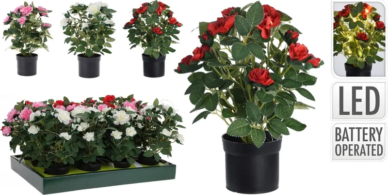 Plante artificielle en pot microled 25X18CM 3 clrs