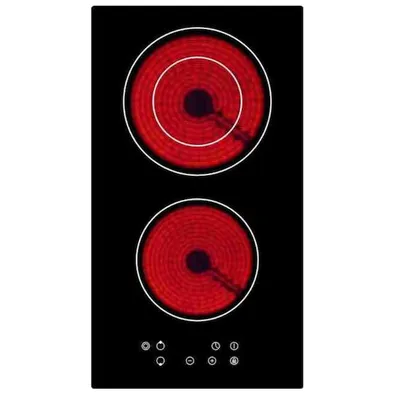 Plaque encastrable NEOLUX 2 feux vitrocéramique Touch Control Noir Vitrée ALP-TD35