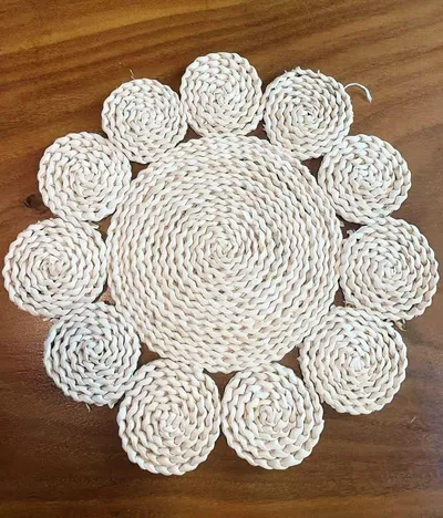 Set de table X3 decoratif fleur en maïs D38CM