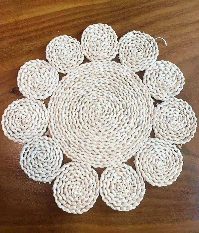 Set de table X3 decoratif fleur en maïs D38CM