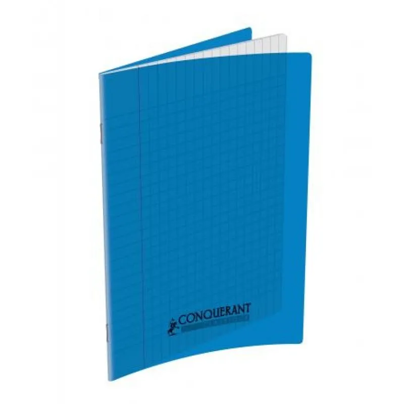 Cahier Conquérant 24×32 cm, 48 pages Seyès, polypro bleu
