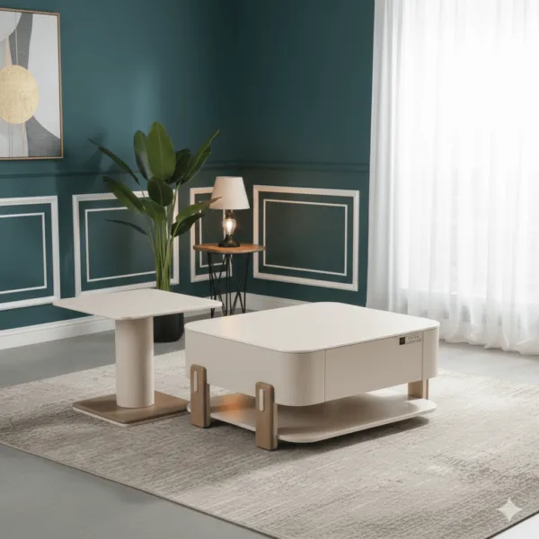 Table basse gigogne 80×70×39 et 52×52×46 cm