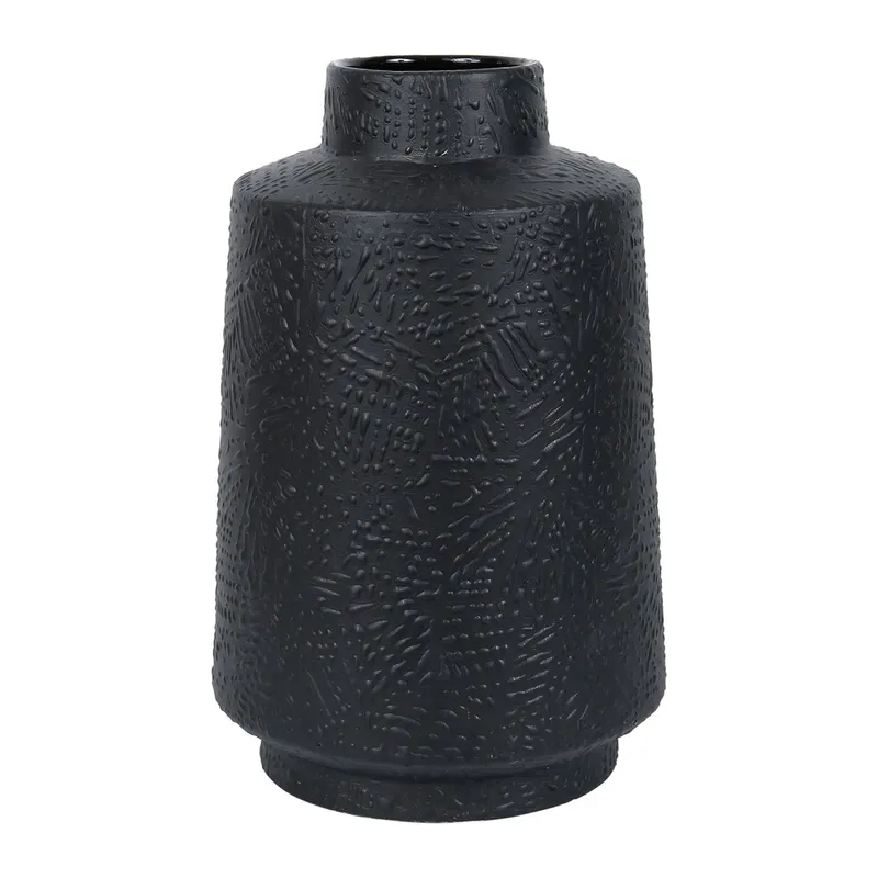 Vase solor noir D18XH28 gres