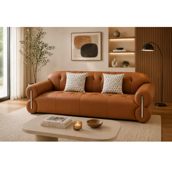 SALON 4PLACES M932 220X100X78 MARRON