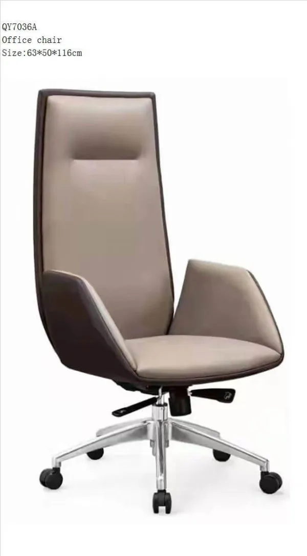 Fauteuil de bureau pivotant à accoudoirs, revêtement PVC