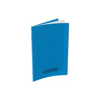 Cahier Classique A4 Grands Carreaux Seyès 140 Pages Agrafées Couverture Polypro Bleu