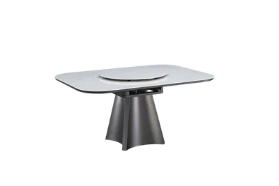 Table à manger plateau pierre cristal – 120×120 cm extensible jusqu'à 155×75 cm – TABLE-CT164