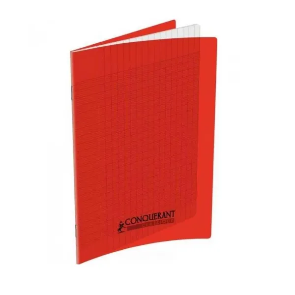 Cahier 17×22 cm 90 g 96 pages Seyès couverture polypro rouge – Conquérant