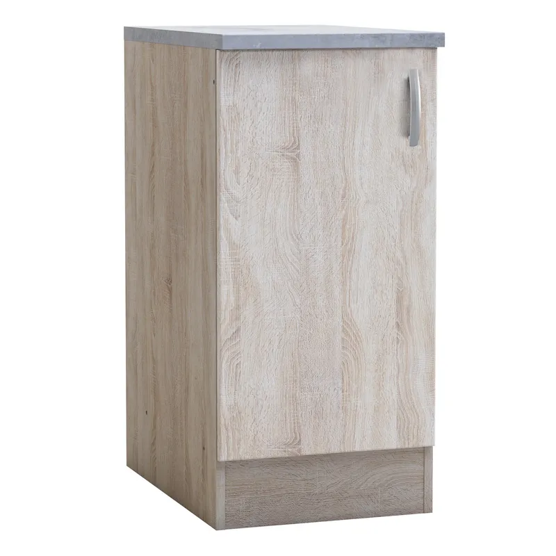 Meuble bas de cuisine 1 porte – Décor chêne – 40×60×85 cm