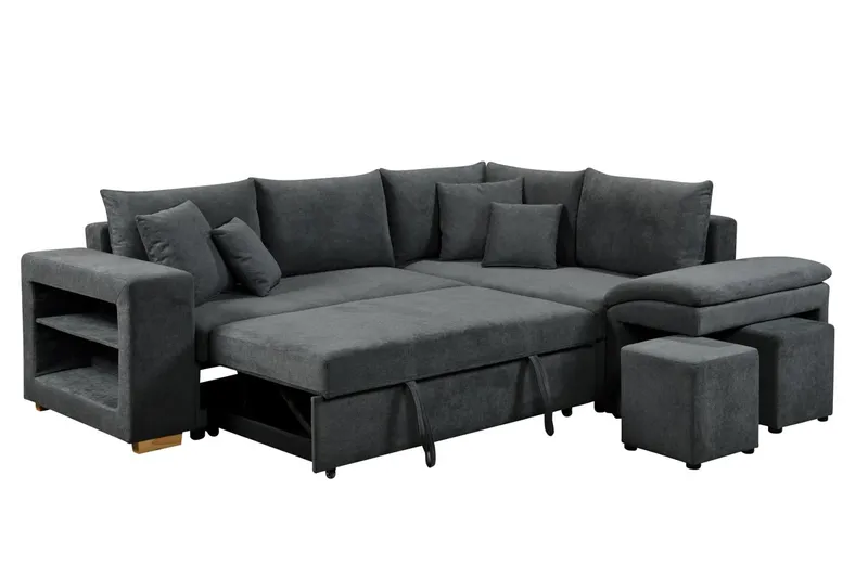 Canapé d&rsquo;angle convertible droit 250x208x88 cm