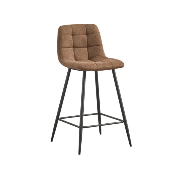 Chaise de bar C962 velours noir, pied métal