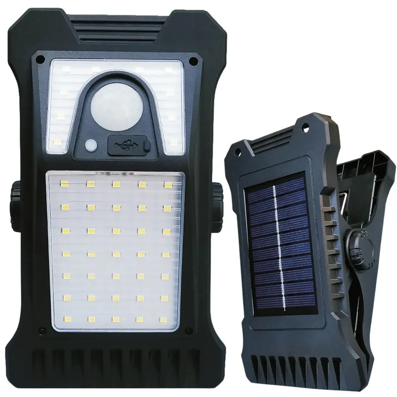 Lampe solaire à pince avec détecteur de mouvement
