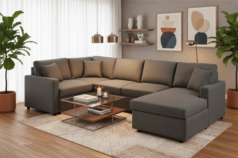 Canapé convertible en lit – 281 × 88 cm (ouvert : 281 × 159 cm)