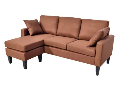 Canapé d&rsquo;angle wengé 185x73x85
