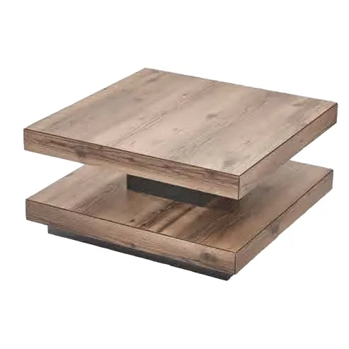 Table basse carrée bois/gris GRAZ 80 × 80 × 40 cm