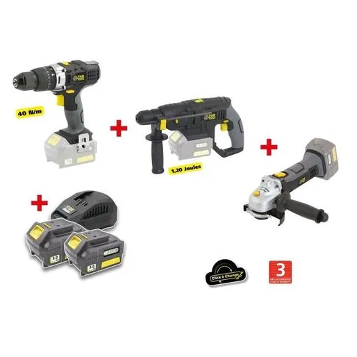 Ensemble Perceuse Fartools + Meuleuse + Ponceuse Far Tools 5636408