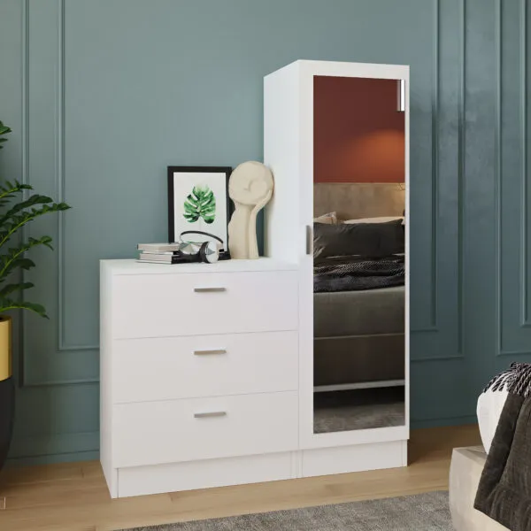 Coiffeuse avec miroir et tiroirs
