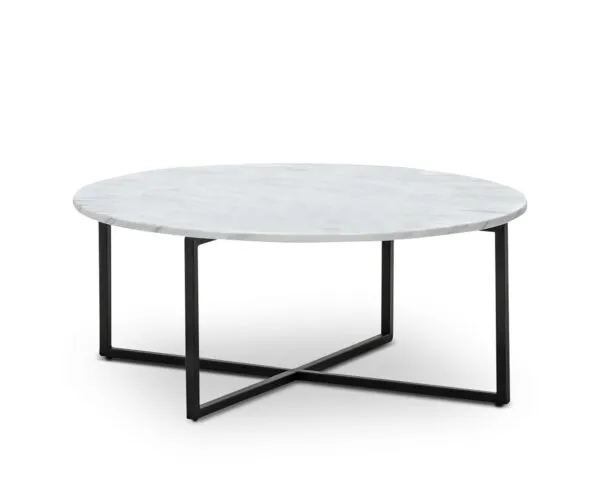 Table basse ronde marbre 86×86×37 cm