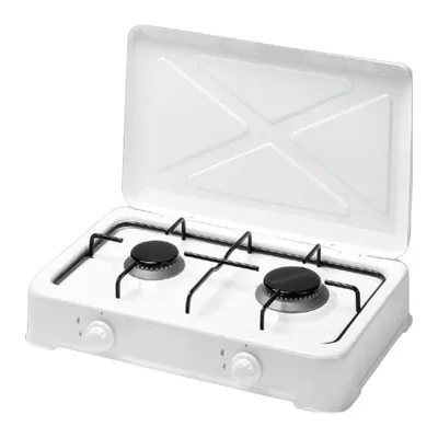 Réchaud 2 feux gaz Blanc R6002