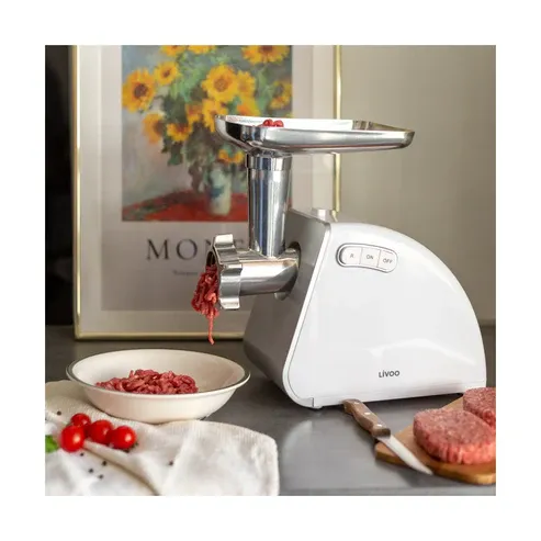 Hachoir à viande Livvo CAPACITE DE 1,5KG 400W 3 GRILLES DE H. + 1 DISQUE INOX BLANC