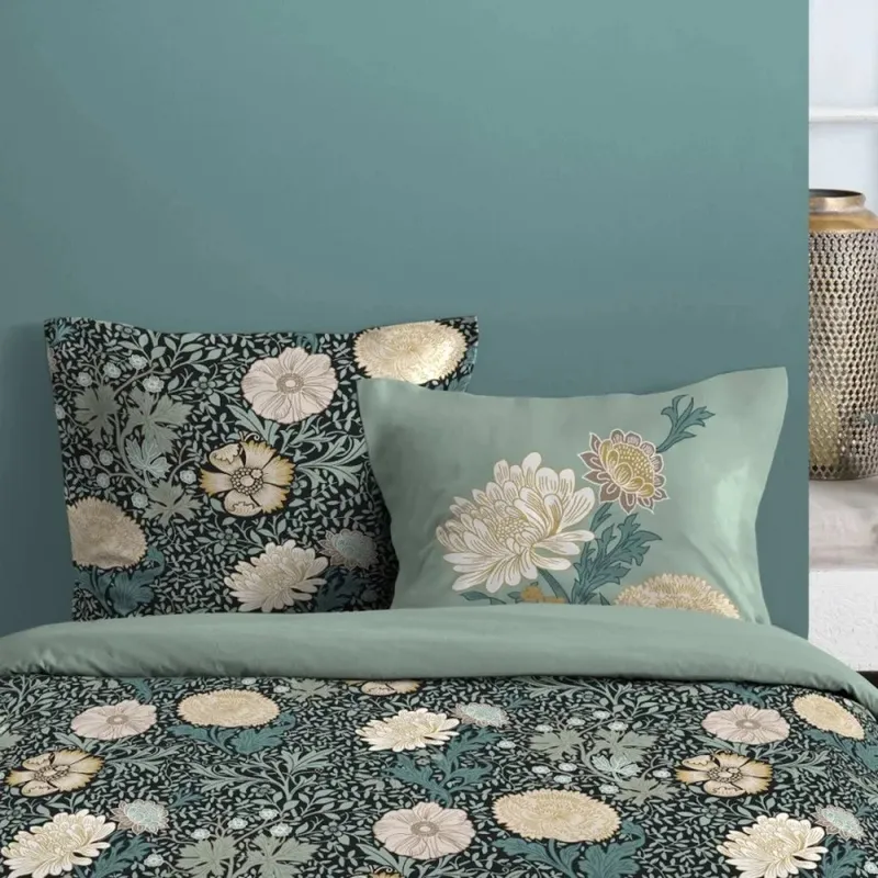 Parrure de lit alphons bleu hc 260X240+2T63X63 100%COTON
