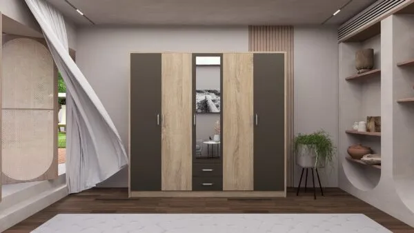 Armoire Keln Galaxy sonoma 5 portes 180×212,5×52 cm