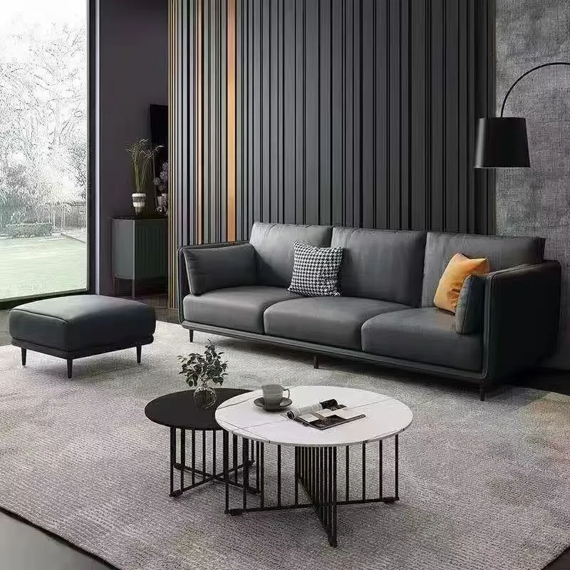 Salon de jardin 210 cm avec repose-pied – Ensemble canapé et fauteuil
