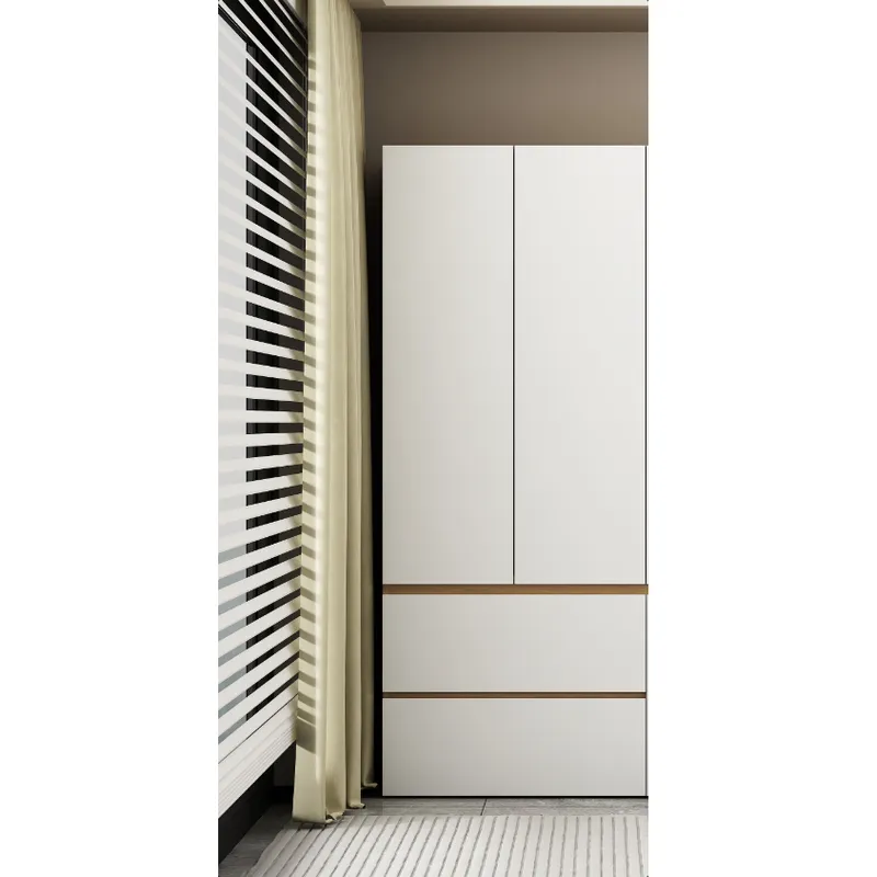 Armoire en bois 2 portes 2 tiroirs 80×200×50 cm