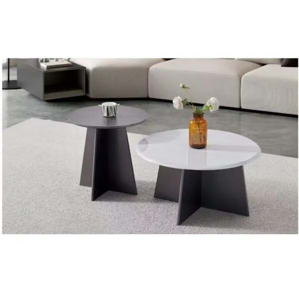Lot de 2 tables basses carrées gigognes 70×70 et 48×48 cm