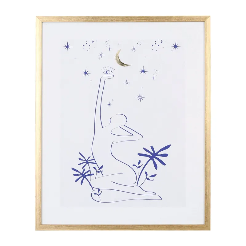 Cadre deco femme ble+dor 42X52