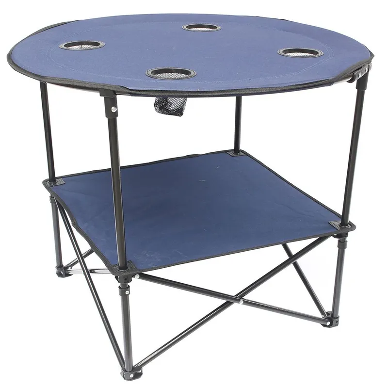 Table pique-nique pliante avec étagère de rangement – usage extérieur