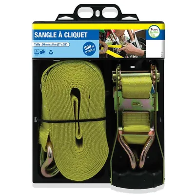 Sangle à cliquet 50 mm × 8 m – Arrimage robuste pour charges lourdes