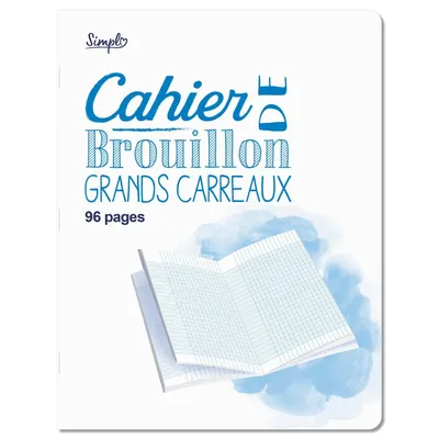 Cahier de brouillon 17×22 cm 96 pages grands carreaux
