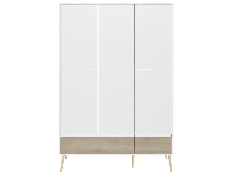 Armoire 3 portes Aalborg 3500AR3P 134,9×200,3×54 cm Blanc Chêne
