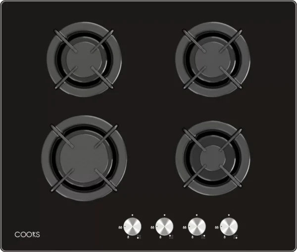 Plaque de cuisson 4 feux à Gaz Noir