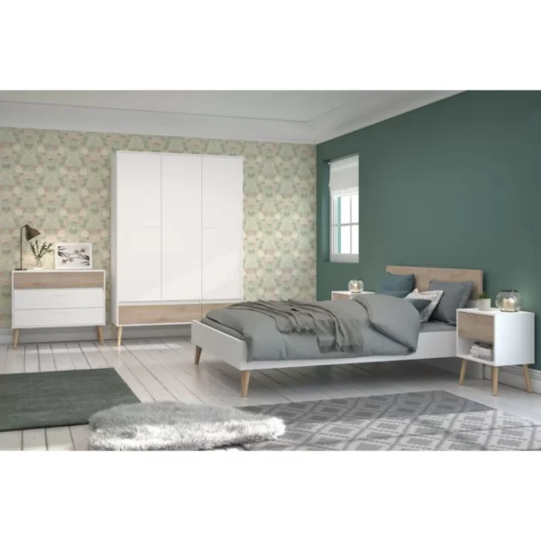 Chambre AALBORG Lit 2,5 places 1 Armoire 1 commode 2 chevets