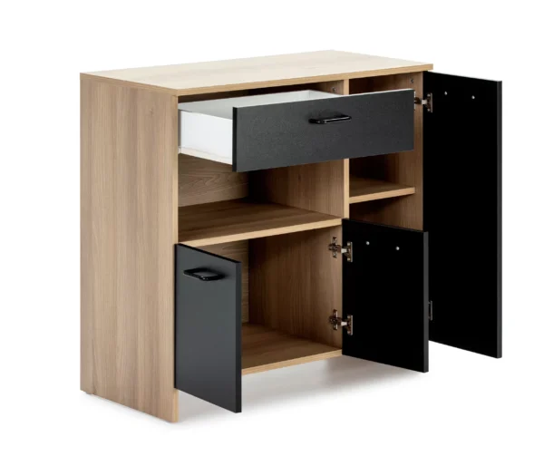 Meuble micro onde JUNE 13994 Noir 80x82x40 cm – Image 4