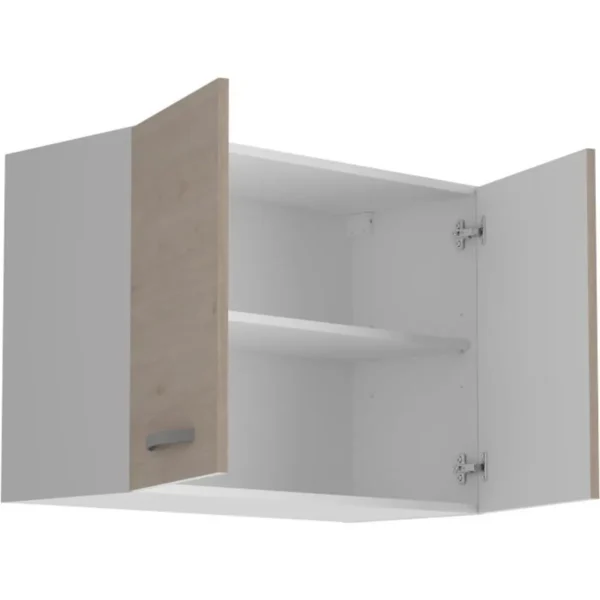 Meuble haut 2 portes Décor Chêne Jackson 80x36x58 cm – Image 3