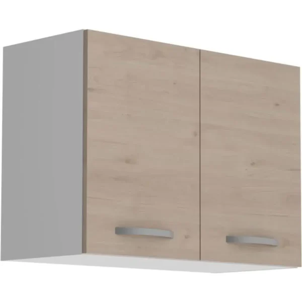 Meuble haut 2 portes Décor Chêne Jackson 80x36x58 cm